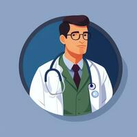 ai gerado médico médico avatar ícone grampo arte adesivo decoração simples fundo foto