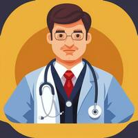 ai gerado médico médico avatar ícone grampo arte adesivo decoração simples fundo foto