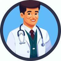 ai gerado médico médico avatar ícone grampo arte adesivo decoração simples fundo foto