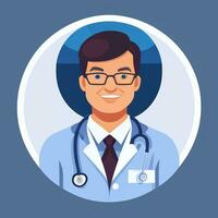 ai gerado médico médico avatar ícone grampo arte adesivo decoração simples fundo foto