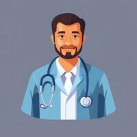 ai gerado médico médico avatar ícone grampo arte adesivo decoração simples fundo foto