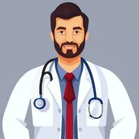 ai gerado médico médico avatar ícone grampo arte adesivo decoração simples fundo foto