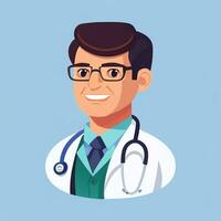 ai gerado médico médico avatar ícone grampo arte adesivo decoração simples fundo foto