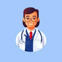 ai gerado médico médico avatar ícone grampo arte adesivo decoração simples fundo foto