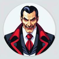 ai gerado Drácula vampiro avatar jogador ícone grampo arte adesivo decoração simples fundo foto