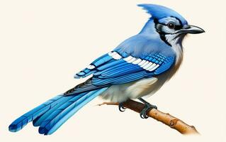 ai generativo azul Jay natural pássaro fotografia foto
