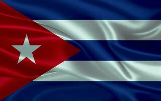 3d acenando realista seda nacional bandeira do Cuba. feliz nacional dia Cuba bandeira fundo. fechar acima foto