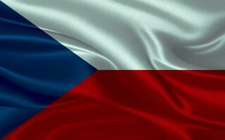 3d acenando realista seda nacional bandeira do tcheco república. feliz nacional dia tcheco república bandeira fundo. fechar acima foto