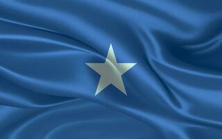 3d acenando realista seda nacional bandeira do Somália. feliz nacional dia Somália bandeira fundo. fechar acima foto
