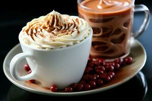 ai gerado clássico quente chocolate rico calor e cremoso gemada festivo feriado Natal ai gerado foto