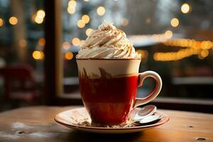 ai gerado clássico quente chocolate rico calor e cremoso gemada festivo feriado Natal ai gerado foto