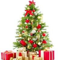 ai gerado uma foto decorado Natal árvore com presentes isolado em branco fundo ai gerado