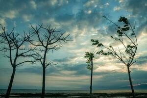 nascer do sol às gili ketapang ilha, Indonésia foto