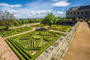 jardim dentro castelo escorial às san Lorenzo perto madri Espanha foto