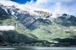 sognefjord Visão em uma nublado dia, Noruega foto