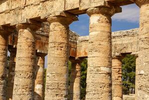 segesta sítio arqueológico da antiga grécia perfura sicília itália foto