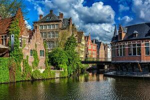 Gent canal. Gante, Bélgica foto