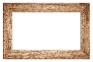 moldura de madeira velha em fundo branco foto