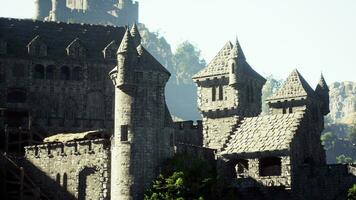 aéreo Visão ruínas do medieval castelo foto