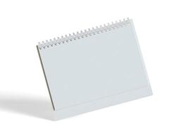 escrivaninha calendário branco fundo realista textura 3d Renderização ilustração foto
