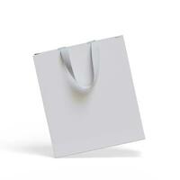 compras saco com realista papel textura isolado em branco fundo ilustração 3d Renderização foto