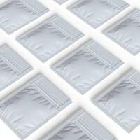 embalagem sachê branco cor realista textura Renderização 3d ilustração foto
