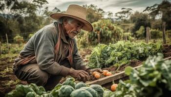 ai gerado uma gourmet mexicano refeição com grelhado carne, fresco vegetais, e molho gerado de ai foto