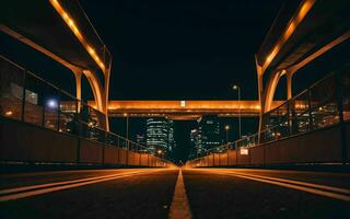 ai gerado urbano serenidade noite luzes e arquitetônico beleza ai gerado foto