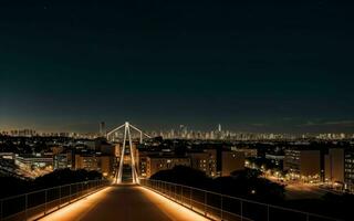 ai gerado urbano serenidade noite luzes e arquitetônico beleza ai gerado foto