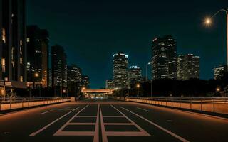 ai gerado urbano serenidade noite luzes e arquitetônico beleza ai gerado foto