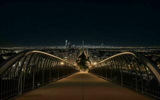 ai gerado urbano serenidade noite luzes e arquitetônico beleza ai gerado foto