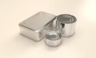 embalagem de lata de metal para comida foto