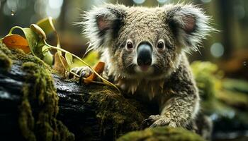 ai gerado fofa alpaca olhando fixamente, fofo pelagem, inocência dentro Está olhos gerado de ai foto