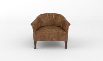 sofá individual cadeira vista frontal móveis renderização em 3d foto