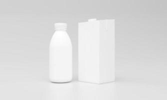 embalagem de leite embalagem design de pacote renderizado em 3D foto