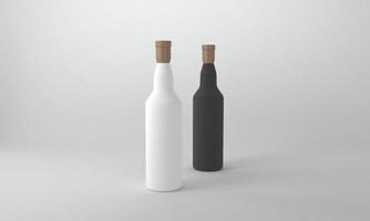 Modelo de maquete de garrafas renderizadas em 3D foto
