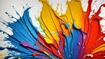 ai gerado artístico colorida pintura esparramado abstrato papel de parede foto