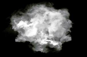 solteiro nuvem isolado sobre Preto fundo foto