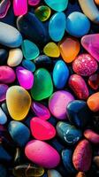 ai gerado pequeno colorida pedras em de praia foto