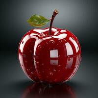 ai gerado 3d desenho animado realista fofa maçã fruta foto