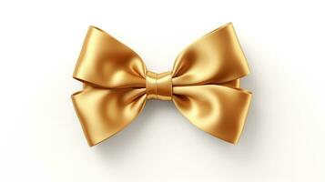 ai gerado ouro gravata-borboleta e fita isolado em a branco fundo foto