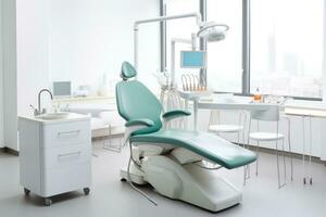 ai gerado clínica hospital higiene tecnologia quarto cadeira médico equipamento remédio moderno Ferramentas foto