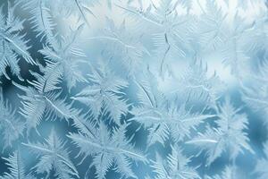 ai gerado sazonal gelado abstrato padronizar texturizado vidro neve fosco azul macro fundo foto