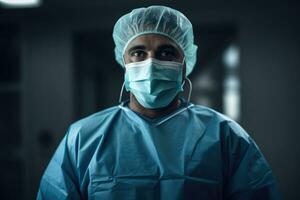 ai gerado profissional homem cirurgião clínica médico cirurgia hospital saúde Operação cirúrgico foto