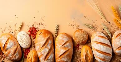 ai gerado caseiro fresco fermento pão, Sombrio fundo - ai gerado imagem foto