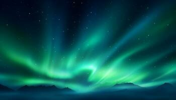ai gerado majestoso montanha pico reflete estrelado noite dentro tranquilo ártico panorama gerado de ai foto