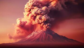 ai gerado brilhando fogueira entra em erupção, Derretendo aço dentro natureza fogosa inferno gerado de ai foto