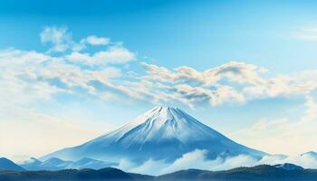 ai gerado majestoso montanha pico, coberto de neve e tranquilo, dentro japonês outono gerado de ai foto