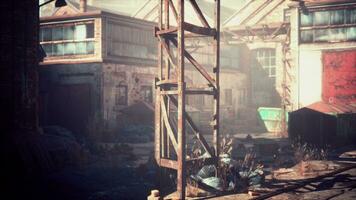 ampla desmoronando abandonado fábrica dentro detroit foto
