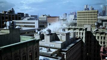 uma panorâmico paisagem urbana a partir de uma telhado ponto de vista foto